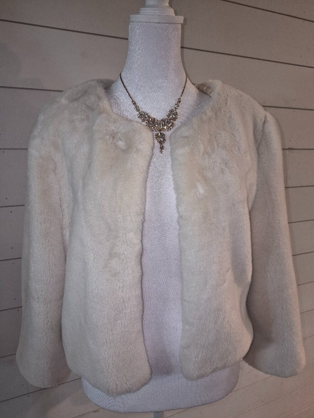 Cream Faux Fur Winter Coat